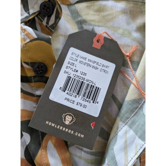 Men's Howler Bros Button Down Mansfield Short Sleeve Shirt Size Large NEW - Picture 11 of 12